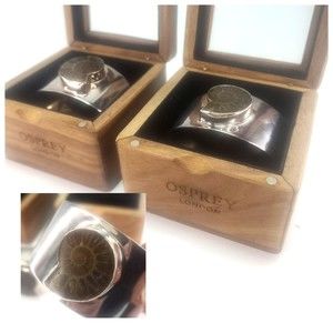 Set Of 2 Rare Osprey London Ammonite Knapkin‎ Rings 2014 Holiday Collection...